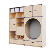 Детская стенка с местом для хранения и овальной зоной отдыха из коллекции «НЕГА» (цвет бежевый) - «globural.ru» - Хабаровск